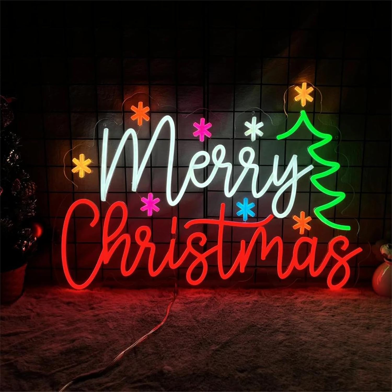 Wall Decor Lighting Tree - Insegna al neon di buon Natale