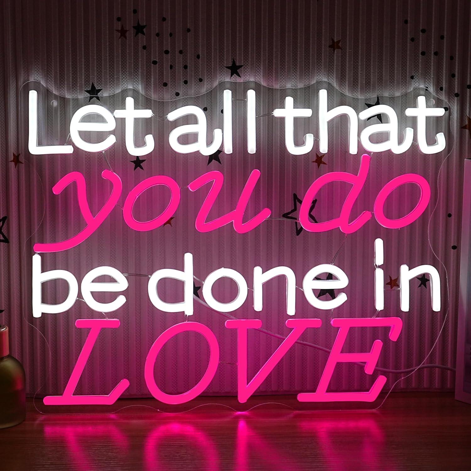 Lighting Decoration In Bedroom - Insegna al Neon 'Lascia che tutto