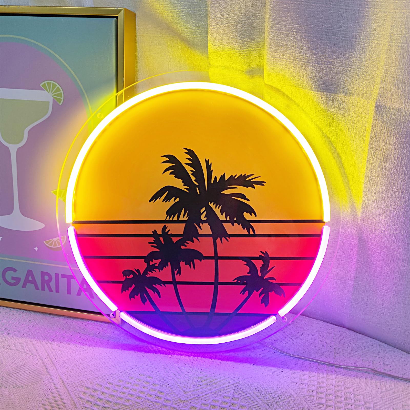Wall Decor Lighting Tree - Luce al neon al tramonto adatta