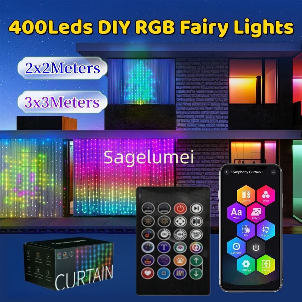 Fairy Light Curtain - 400LED Luci Della Stringa Tenda Intelligente