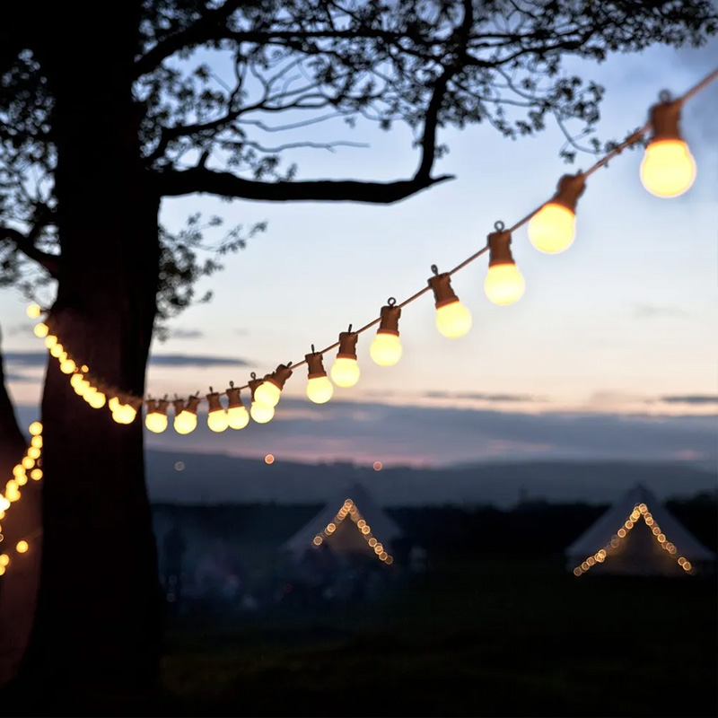 Restaurant Lighting Decoration - 23M Patio String Lampadine G50 Latteo