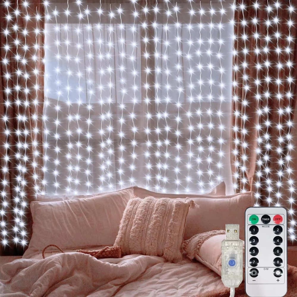 Fairy Light Curtain - Luci a tenda LED a stringa,