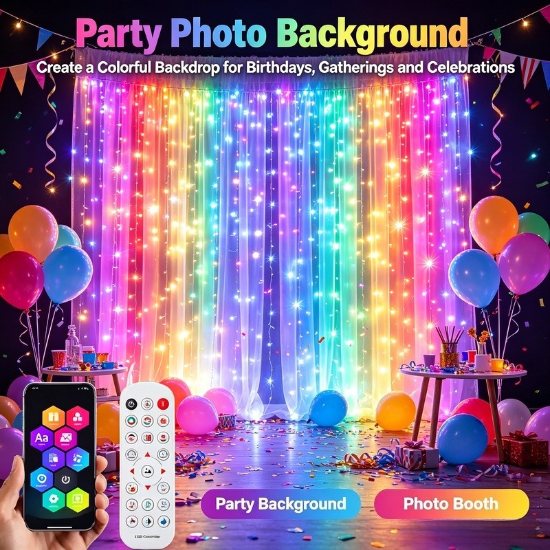 Fairy Light Curtain - Luci a tenda LED alimentate tramite