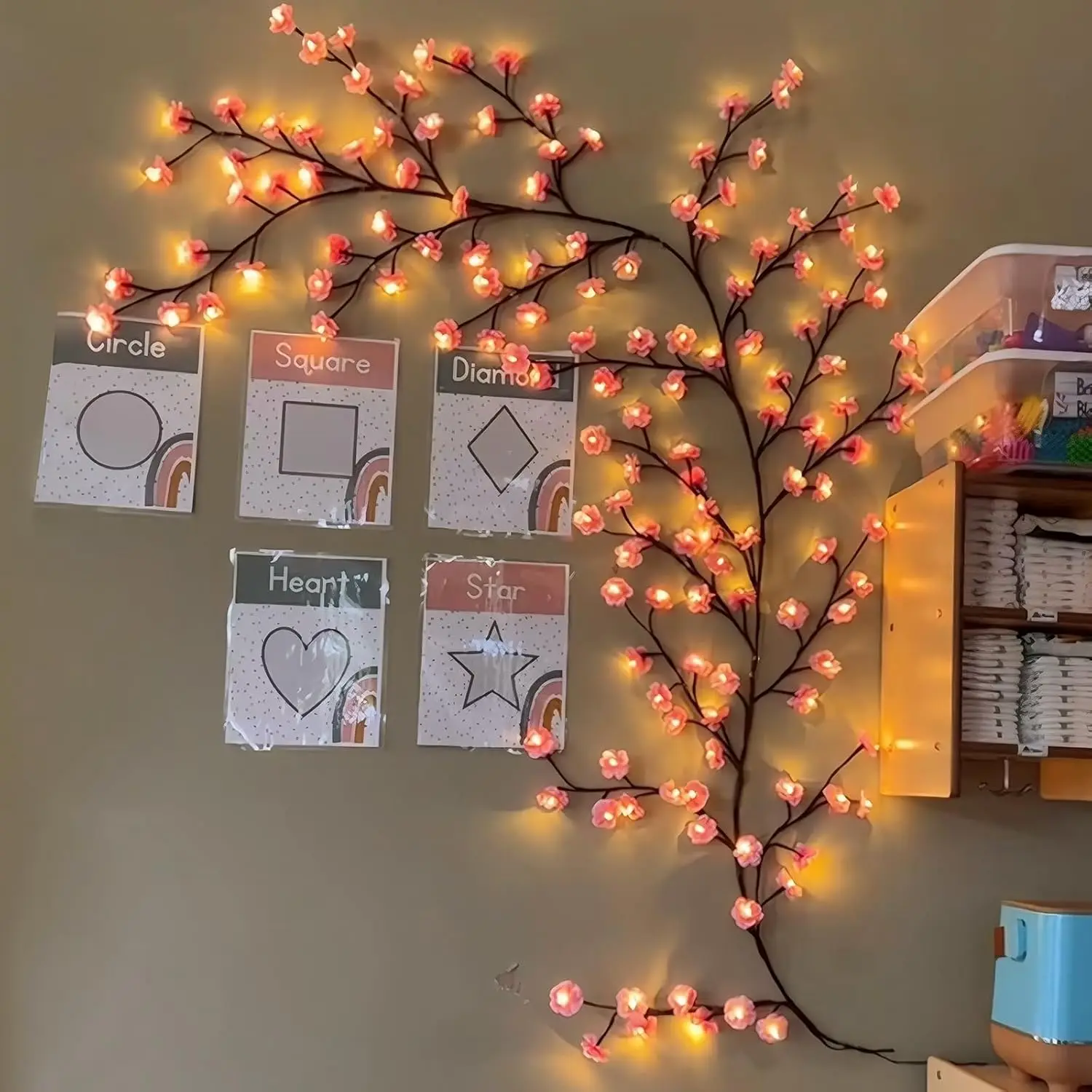 Wall Decor Lighting Tree - Fiore di ciliegio Salice Vino Ramoscello