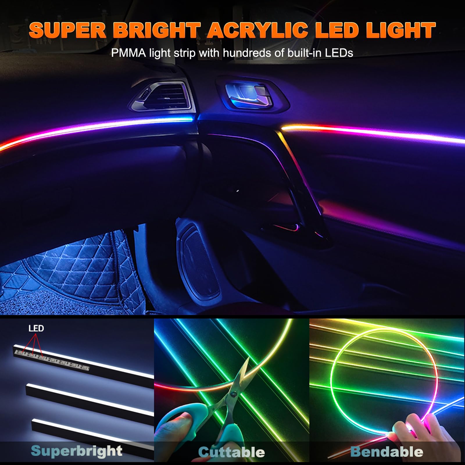 2 in1 Dynamic Neon Car Ambient - Lighting Bolt Decor recensione e prezzo