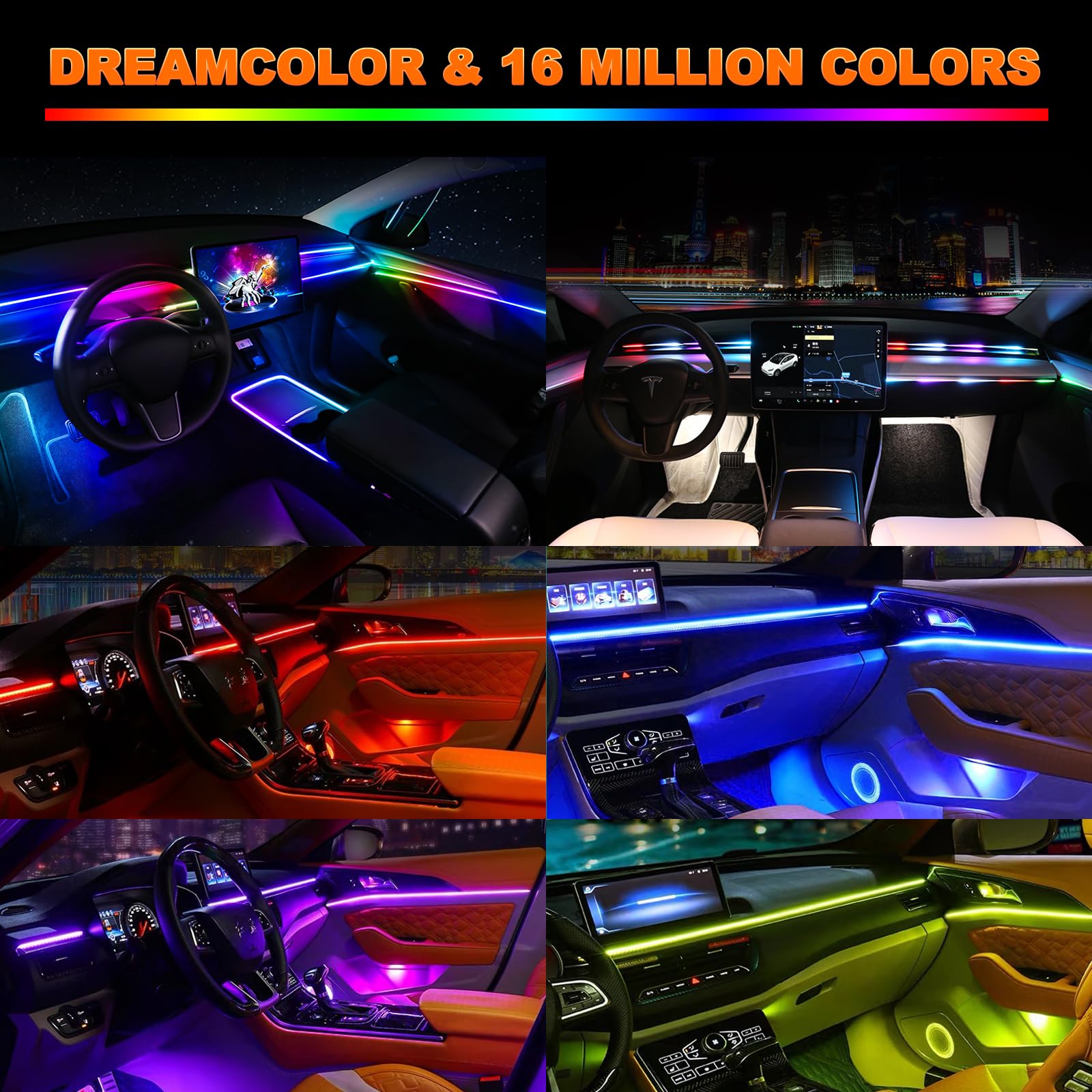 2 in1 Dynamic Neon Car Ambient - Lighting Bolt Decor recensione e prezzo