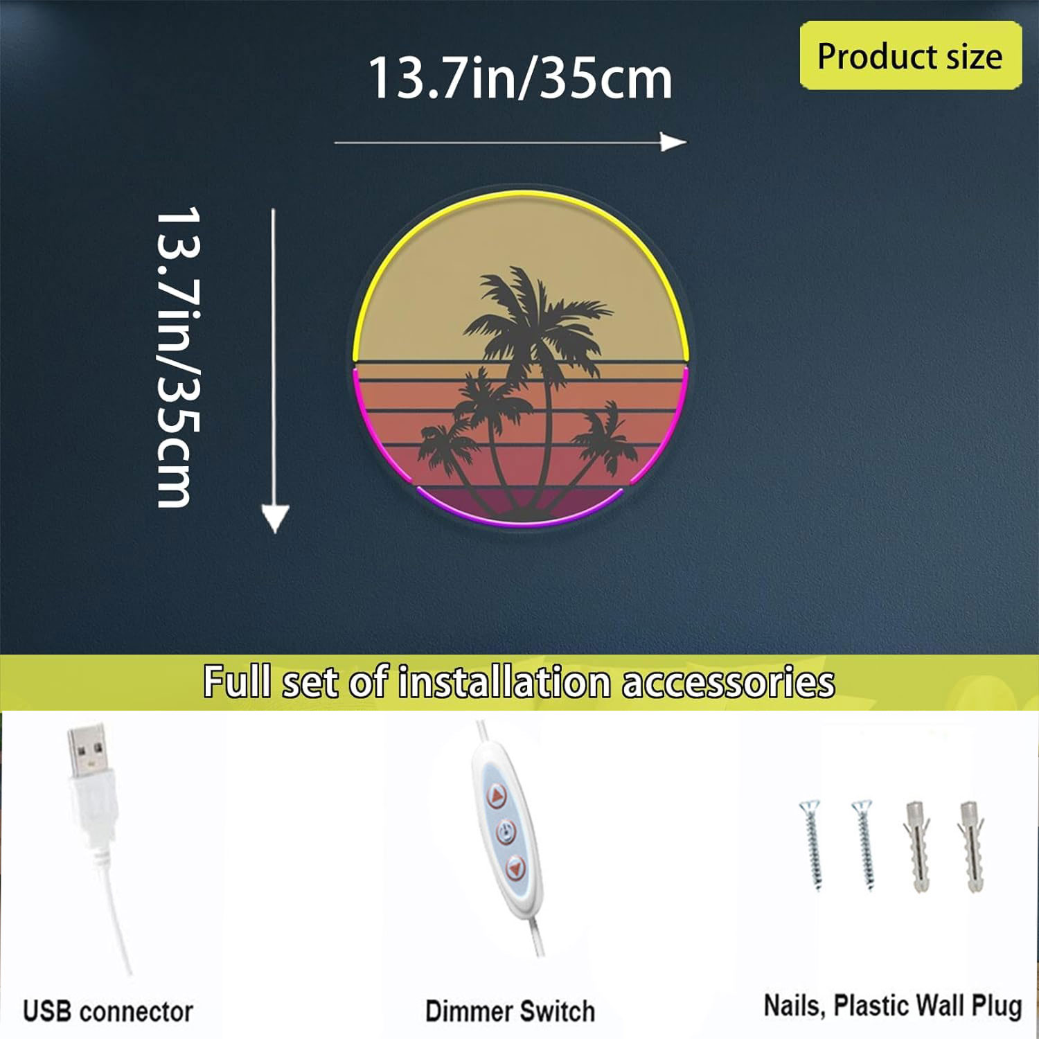 Luce al neon al tramonto adatt - Wall Decor Lighting Tree recensione e prezzo