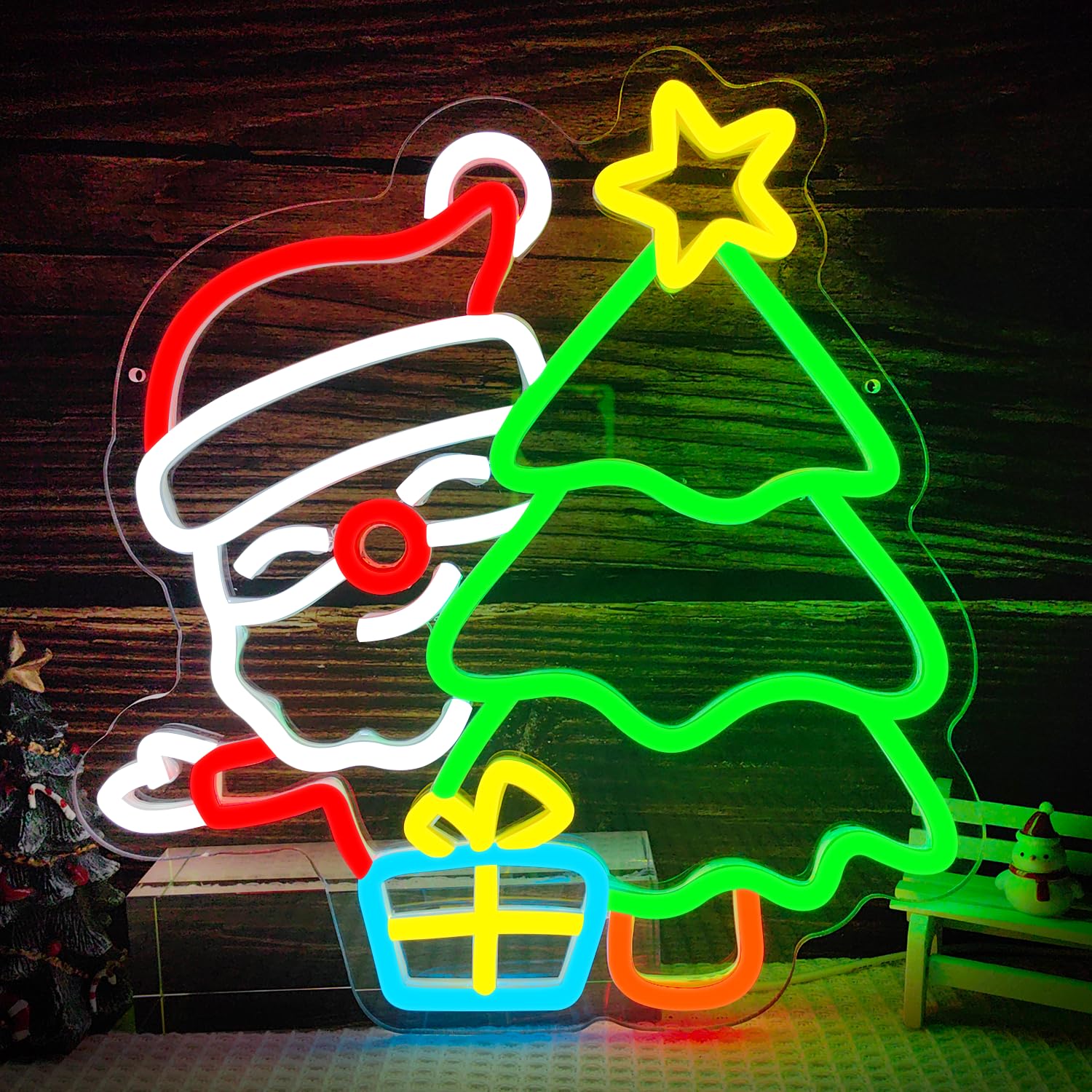 Insegna al neon di Babbo Natal - Wall Decor Lighting Tree recensione e prezzo