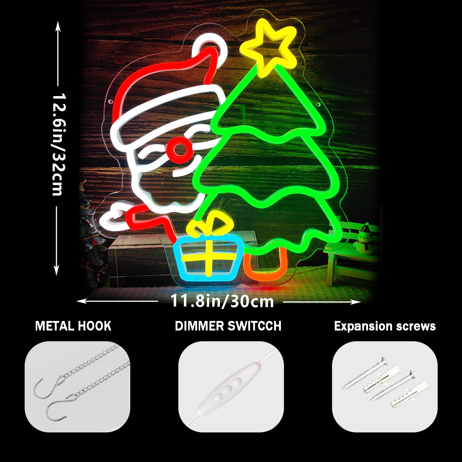 Insegna al neon di Babbo Natal - Wall Decor Lighting Tree recensione e prezzo