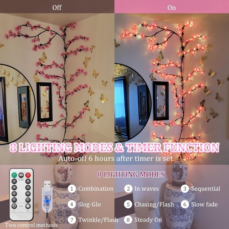 Luci a LED per rami di fiori d - Wall Decor Lighting Tree recensione e prezzo